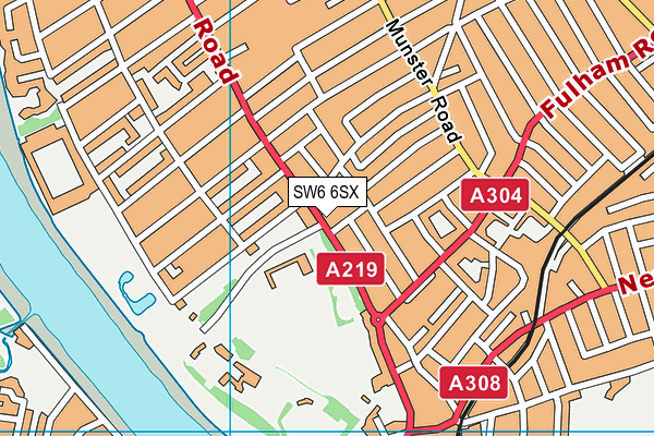 SW6 6SX map - OS VectorMap District (Ordnance Survey) SW6 6SX map - OS VectorMap District (Ordnance Survey)