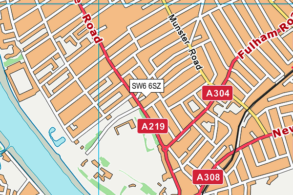 SW6 6SZ map - OS VectorMap District (Ordnance Survey)