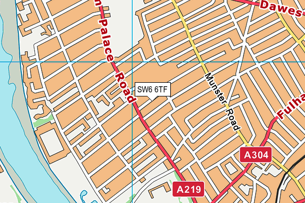 SW6 6TF map - OS VectorMap District (Ordnance Survey) SW6 6TF map - OS VectorMap District (Ordnance Survey)