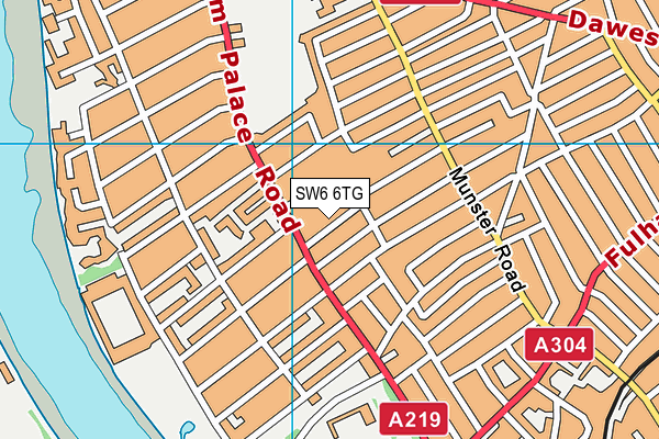 SW6 6TG map - OS VectorMap District (Ordnance Survey) SW6 6TG map - OS VectorMap District (Ordnance Survey)