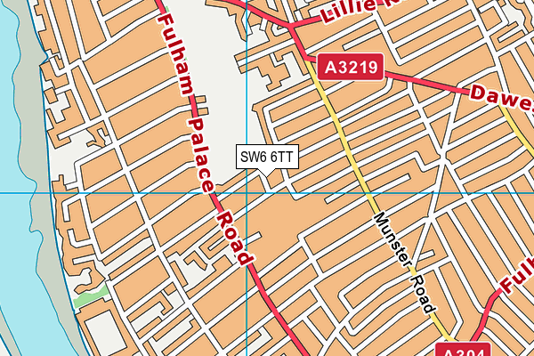 SW6 6TT map - OS VectorMap District (Ordnance Survey) SW6 6TT map - OS VectorMap District (Ordnance Survey)