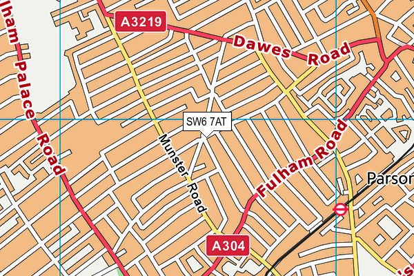 SW6 7AT map - OS VectorMap District (Ordnance Survey) SW6 7AT map - OS VectorMap District (Ordnance Survey)