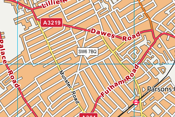 SW6 7BQ map - OS VectorMap District (Ordnance Survey)