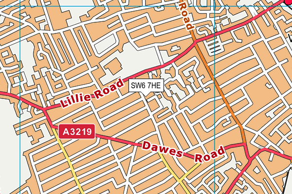 SW6 7HE map - OS VectorMap District (Ordnance Survey)