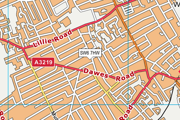 SW6 7HW map - OS VectorMap District (Ordnance Survey) SW6 7HW map - OS VectorMap District (Ordnance Survey)