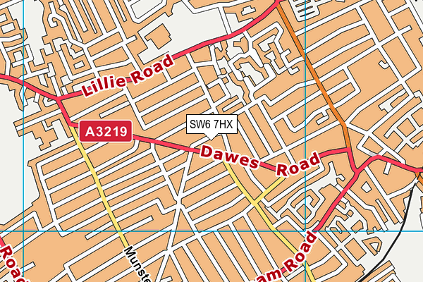 SW6 7HX map - OS VectorMap District (Ordnance Survey)