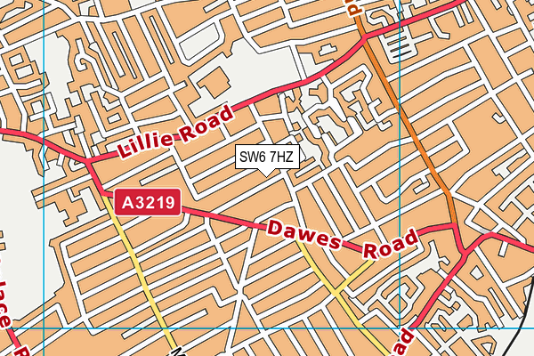 SW6 7HZ map - OS VectorMap District (Ordnance Survey)