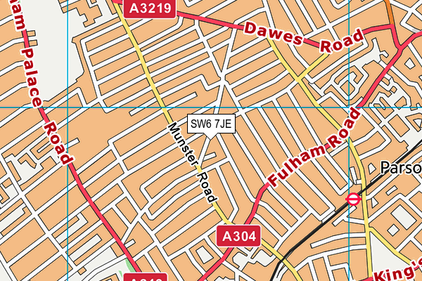 SW6 7JE map - OS VectorMap District (Ordnance Survey) SW6 7JE map - OS VectorMap District (Ordnance Survey)