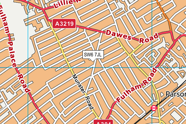 SW6 7JL map - OS VectorMap District (Ordnance Survey)