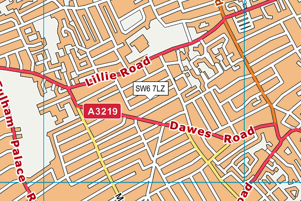 SW6 7LZ map - OS VectorMap District (Ordnance Survey) SW6 7LZ map - OS VectorMap District (Ordnance Survey)