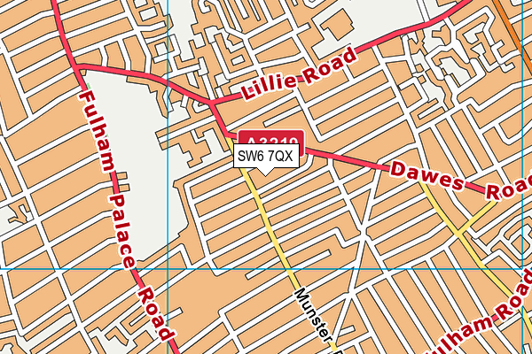 SW6 7QX map - OS VectorMap District (Ordnance Survey)