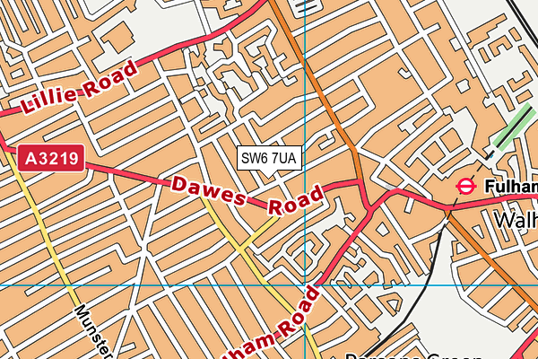 SW6 7UA map - OS VectorMap District (Ordnance Survey) SW6 7UA map - OS VectorMap District (Ordnance Survey)