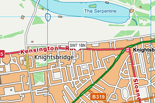 SW7 1BN map - OS VectorMap District (Ordnance Survey)