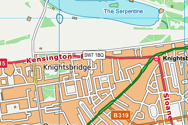 SW7 1BQ map - OS VectorMap District (Ordnance Survey) SW7 1BQ map - OS VectorMap District (Ordnance Survey)