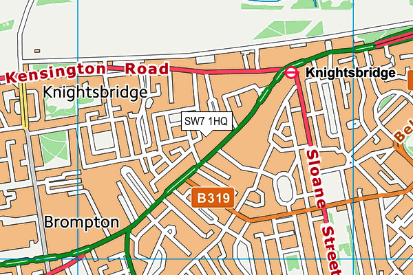 SW7 1HQ map - OS VectorMap District (Ordnance Survey) SW7 1HQ map - OS VectorMap District (Ordnance Survey)