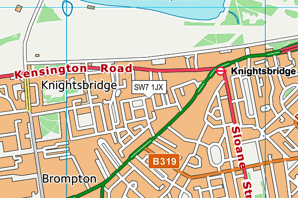SW7 1JX map - OS VectorMap District (Ordnance Survey) SW7 1JX map - OS VectorMap District (Ordnance Survey)