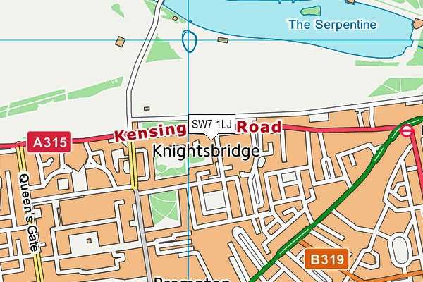 SW7 1LJ map - OS VectorMap District (Ordnance Survey) SW7 1LJ map - OS VectorMap District (Ordnance Survey)