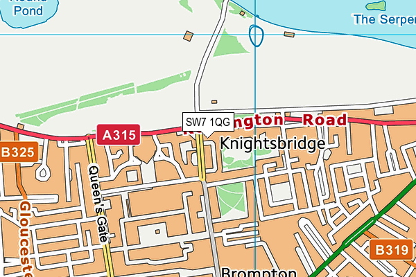 SW7 1QG map - OS VectorMap District (Ordnance Survey) SW7 1QG map - OS VectorMap District (Ordnance Survey)
