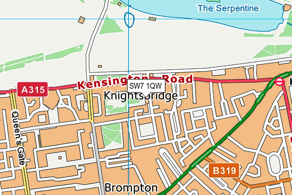 SW7 1QW map - OS VectorMap District (Ordnance Survey) SW7 1QW map - OS VectorMap District (Ordnance Survey)