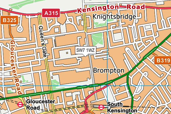 SW7 1WZ map - OS VectorMap District (Ordnance Survey) SW7 1WZ map - OS VectorMap District (Ordnance Survey)