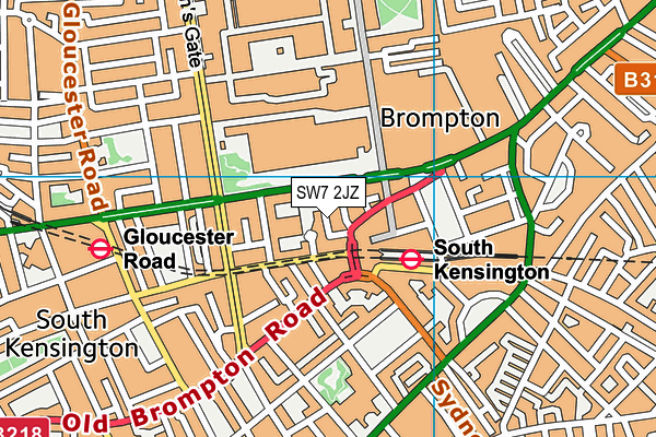 SW7 2JZ map - OS VectorMap District (Ordnance Survey) SW7 2JZ map - OS VectorMap District (Ordnance Survey)