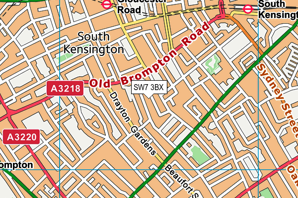SW7 3BX map - OS VectorMap District (Ordnance Survey) SW7 3BX map - OS VectorMap District (Ordnance Survey)