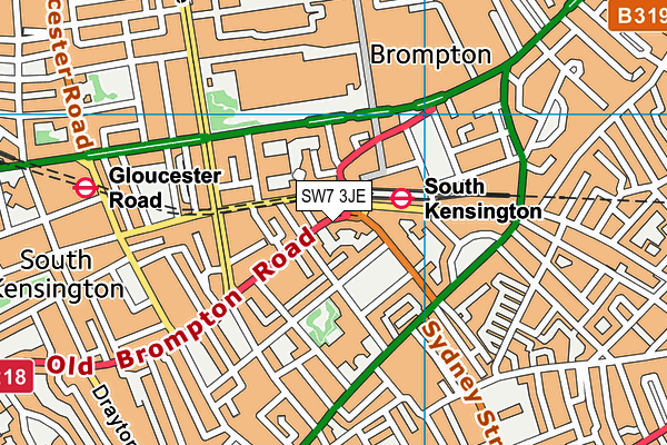 SW7 3JE map - OS VectorMap District (Ordnance Survey) SW7 3JE map - OS VectorMap District (Ordnance Survey)