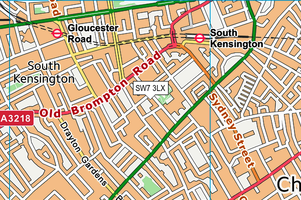 SW7 3LX map - OS VectorMap District (Ordnance Survey) SW7 3LX map - OS VectorMap District (Ordnance Survey)