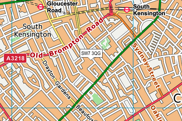 SW7 3QG map - OS VectorMap District (Ordnance Survey) SW7 3QG map - OS VectorMap District (Ordnance Survey)