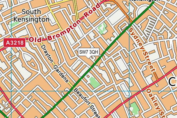 SW7 3QH map - OS VectorMap District (Ordnance Survey) SW7 3QH map - OS VectorMap District (Ordnance Survey)
