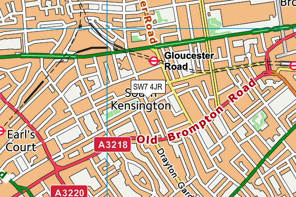 SW7 4JR map - OS VectorMap District (Ordnance Survey) SW7 4JR map - OS VectorMap District (Ordnance Survey)