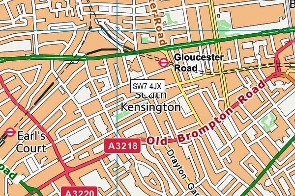 SW7 4JX map - OS VectorMap District (Ordnance Survey) SW7 4JX map - OS VectorMap District (Ordnance Survey)