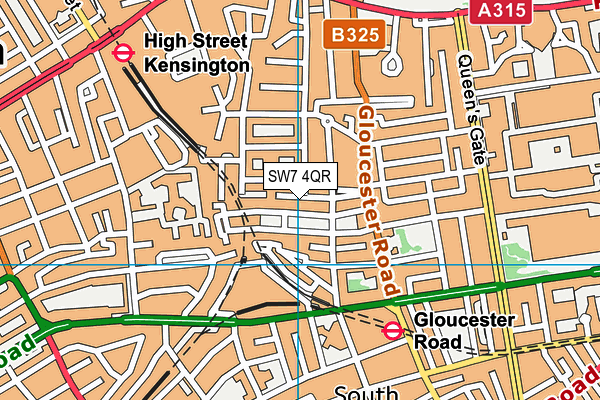 SW7 4QR map - OS VectorMap District (Ordnance Survey) SW7 4QR map - OS VectorMap District (Ordnance Survey)