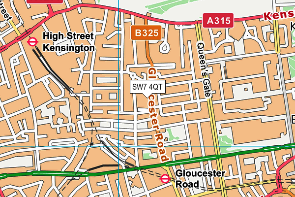 SW7 4QT map - OS VectorMap District (Ordnance Survey) SW7 4QT map - OS VectorMap District (Ordnance Survey)