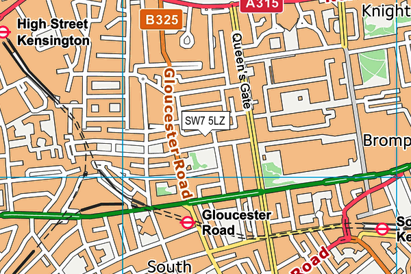 SW7 5LZ map - OS VectorMap District (Ordnance Survey) SW7 5LZ map - OS VectorMap District (Ordnance Survey)