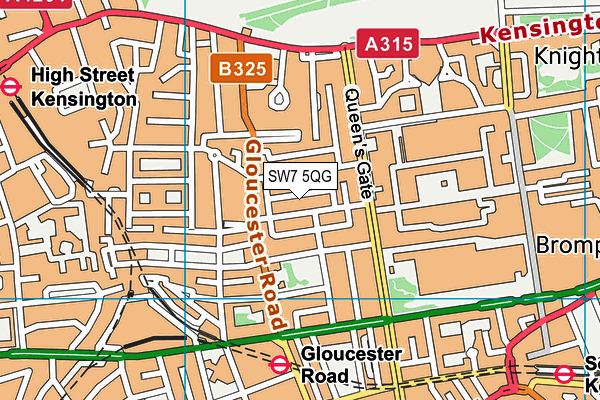 SW7 5QG map - OS VectorMap District (Ordnance Survey) SW7 5QG map - OS VectorMap District (Ordnance Survey)