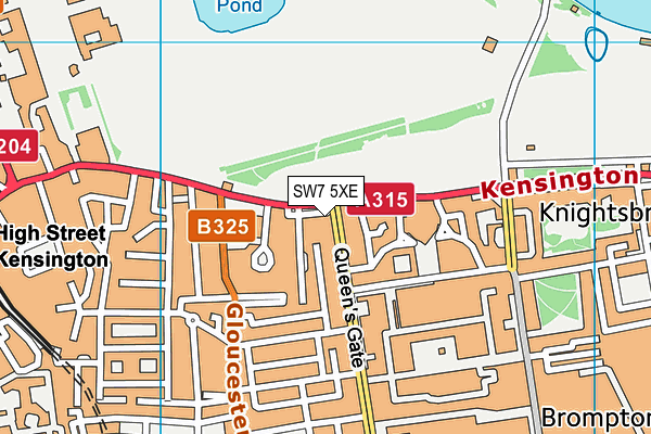 SW7 5XE map - OS VectorMap District (Ordnance Survey) SW7 5XE map - OS VectorMap District (Ordnance Survey)