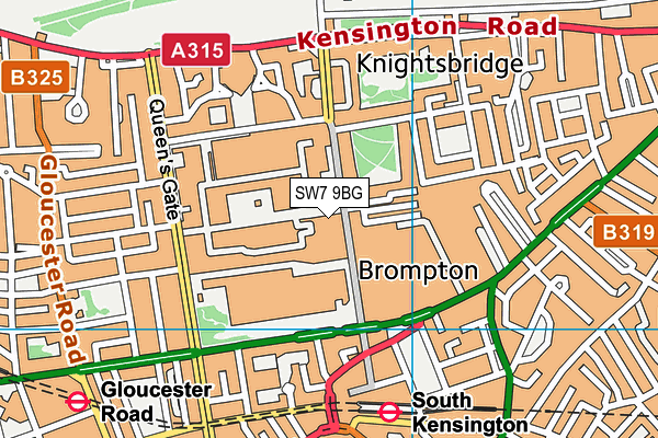 SW7 9BG map - OS VectorMap District (Ordnance Survey) SW7 9BG map - OS VectorMap District (Ordnance Survey)