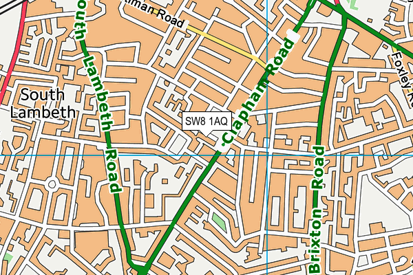 SW8 1AQ map - OS VectorMap District (Ordnance Survey) SW8 1AQ map - OS VectorMap District (Ordnance Survey)