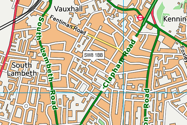 SW8 1BB map - OS VectorMap District (Ordnance Survey) SW8 1BB map - OS VectorMap District (Ordnance Survey)