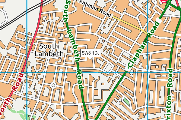 SW8 1DJ map - OS VectorMap District (Ordnance Survey) SW8 1DJ map - OS VectorMap District (Ordnance Survey)