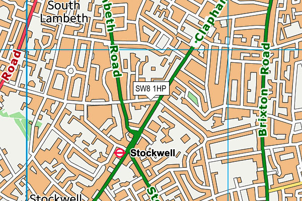 SW8 1HP map - OS VectorMap District (Ordnance Survey) SW8 1HP map - OS VectorMap District (Ordnance Survey)