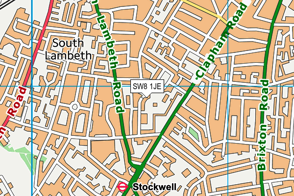 SW8 1JE map - OS VectorMap District (Ordnance Survey) SW8 1JE map - OS VectorMap District (Ordnance Survey)