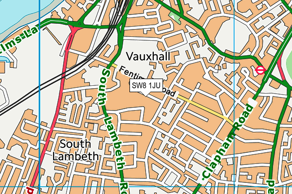 SW8 1JU map - OS VectorMap District (Ordnance Survey) SW8 1JU map - OS VectorMap District (Ordnance Survey)
