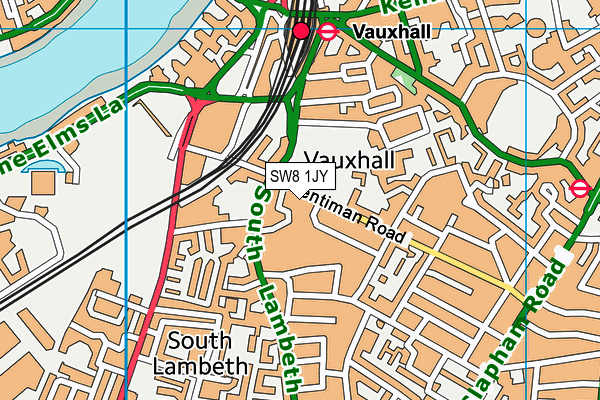 SW8 1JY map - OS VectorMap District (Ordnance Survey) SW8 1JY map - OS VectorMap District (Ordnance Survey)