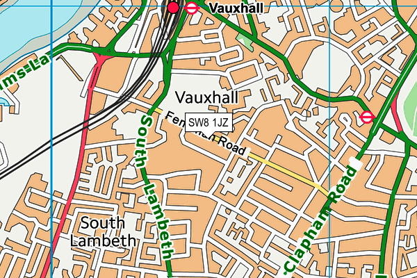 SW8 1JZ map - OS VectorMap District (Ordnance Survey) SW8 1JZ map - OS VectorMap District (Ordnance Survey)