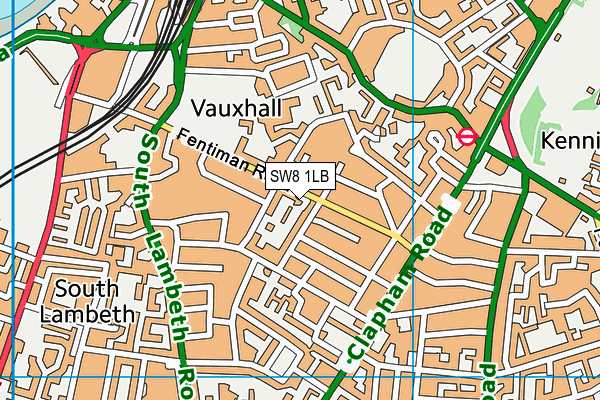 SW8 1LB map - OS VectorMap District (Ordnance Survey) SW8 1LB map - OS VectorMap District (Ordnance Survey)