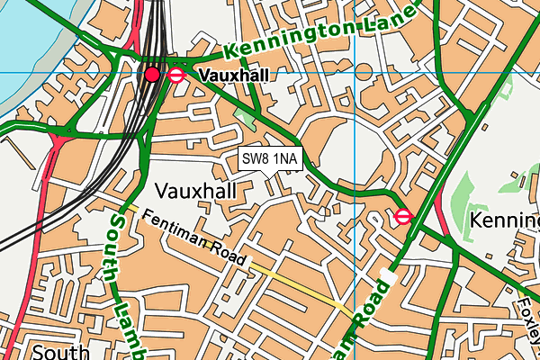 SW8 1NA map - OS VectorMap District (Ordnance Survey)