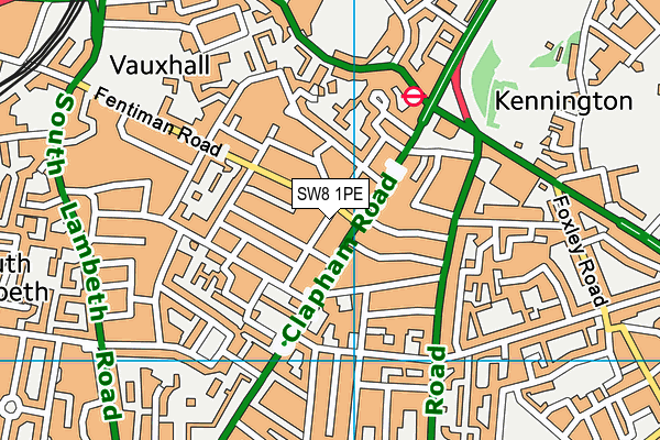 SW8 1PE map - OS VectorMap District (Ordnance Survey) SW8 1PE map - OS VectorMap District (Ordnance Survey)