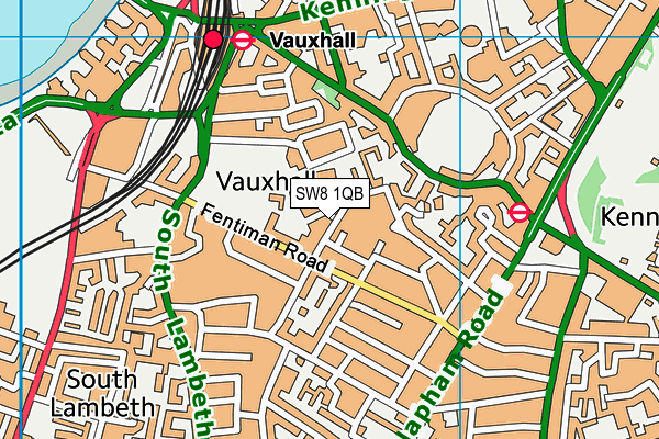 SW8 1QB map - OS VectorMap District (Ordnance Survey) SW8 1QB map - OS VectorMap District (Ordnance Survey)